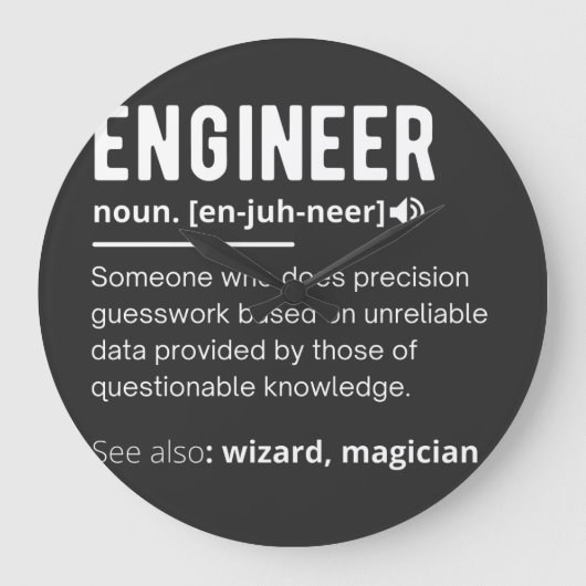 ENGINEER-DEFINITION GROßE WANDUHR (Vorderseite)