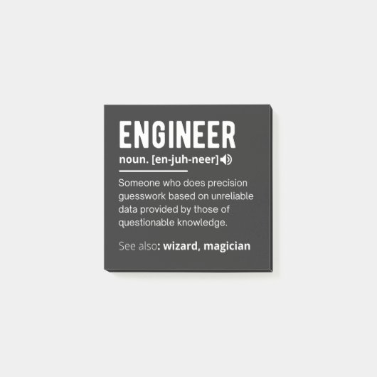 ENGINEER-DEFINITION POST-IT KLEBEZETTEL (Vorderseite)