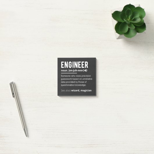 ENGINEER-DEFINITION POST-IT KLEBEZETTEL (Büro)