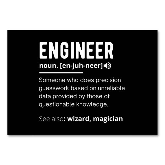 ENGINEER-DEFINITION TISCHNUMMER (Vorderseite)