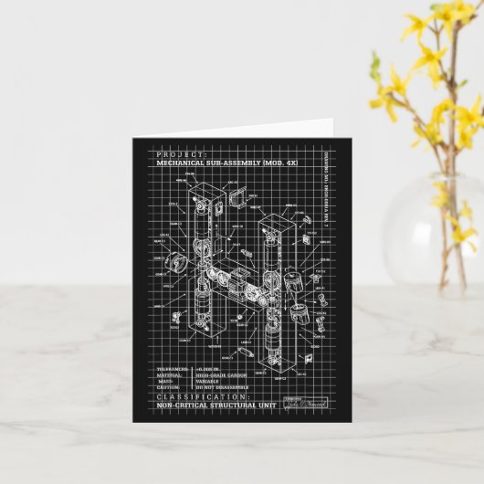 Engineer Engineering Monogram Initial Catal Letter Karte (Gelbe Blume)