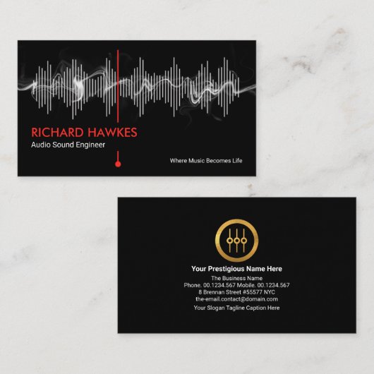 Engineer für Electric Audio Frequency Studio Visitenkarte (Vorne/Hinten)