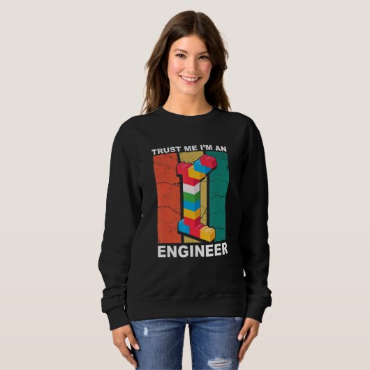 Engineer Master Builder Gebäude Bricks Blocks Con Sweatshirt (Vorne ganz)