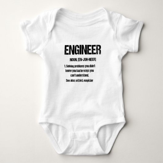 ENGINEER NOUN Funny Engineering Quotes Abschluss Baby Strampler (Vorderseite)
