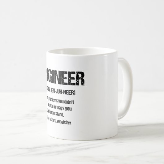 ENGINEER NOUN Funny Engineering Quotes Abschluss Kaffeetasse (VorderseiteRechts)