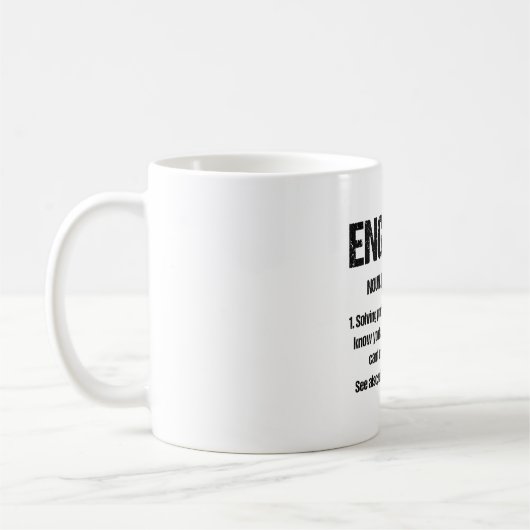 ENGINEER NOUN Funny Engineering Quotes Abschluss Kaffeetasse (Links)