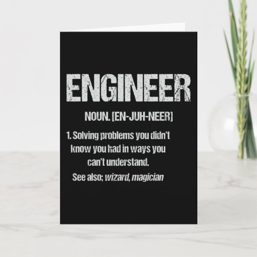 ENGINEER NOUN Funny Engineering Quotes Abschluss Karte (Vorderseite)