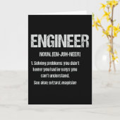 ENGINEER NOUN Funny Engineering Quotes Abschluss Karte (Gelbe Blume)