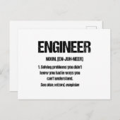 ENGINEER NOUN Funny Engineering Quotes Abschluss Postkarte (Vorne/Hinten)
