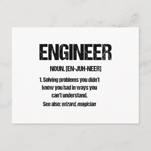ENGINEER NOUN Funny Engineering Quotes Abschluss Postkarte (Vorderseite)