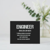 ENGINEER NOUN Funny Engineering Quotes Abschluss Postkarte (Stehend Vorderseite)