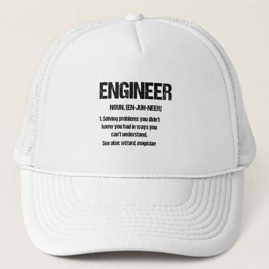 ENGINEER NOUN Funny Engineering Quotes Abschluss Truckerkappe (Vorderseite)