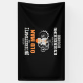 Engineer Old Man With An Engineering Degree Banner (Vertikal)