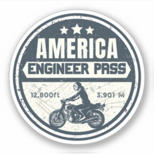 Engineer Pass Road colorda Motorrad-Tour Aufkleber