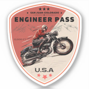 Engineer Pass Road colorda Motorrad-Tour Aufkleber