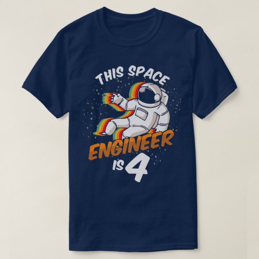 Engineer Space 4 Year Astronaut Born 2018 Fourth B T-Shirt (Design vorne)
