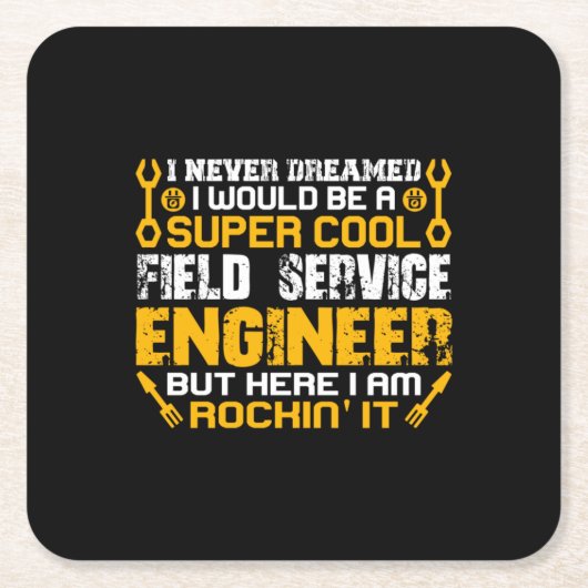 Engineer Super Cool Field Service Engineer Rechteckiger Pappuntersetzer (Vorderseite)