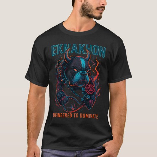 Engineered to Dominate – Infernal Bulldog Glow Tee (Vorderseite)