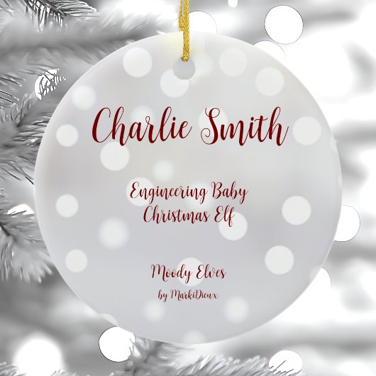 Engineering Baby Christmas Elf Keramik Ornament