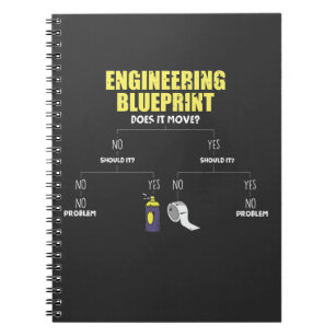Engineering Blueprint Duct Tape Engineers Notizblock