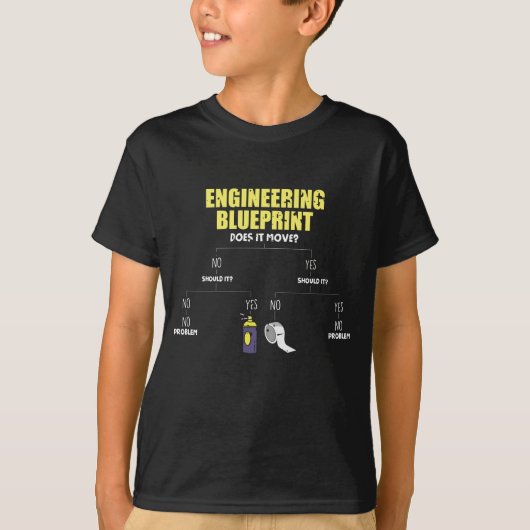 Engineering Blueprint Duct Tape Engineers T-Shirt (Vorderseite)