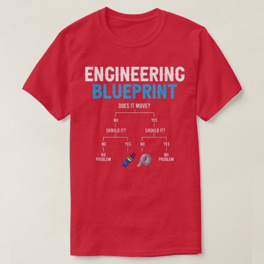 Engineering Blueprint Funny Engineer Duct Tape Rep T-Shirt (Design vorne)
