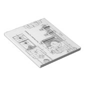 Engineering Blueprint Machinery Vintag Notizblock (angewinkelt)