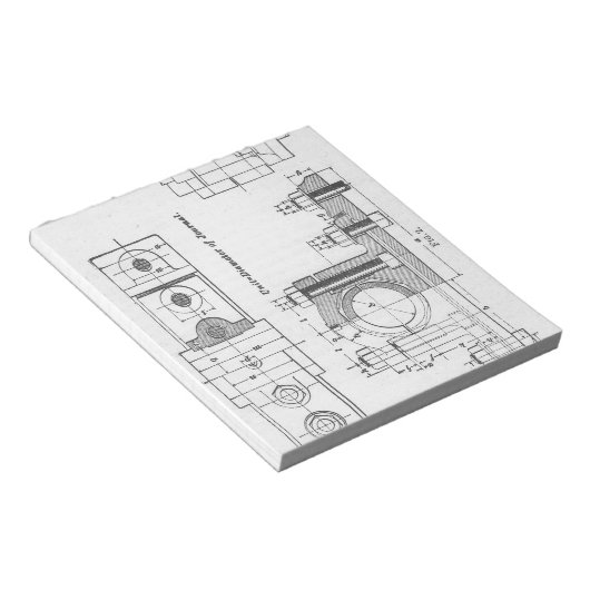 Engineering Blueprint Machinery Vintag Notizblock (angewinkelt)