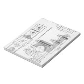 Engineering Blueprint Machinery Vintag Notizblock (Rotiert)