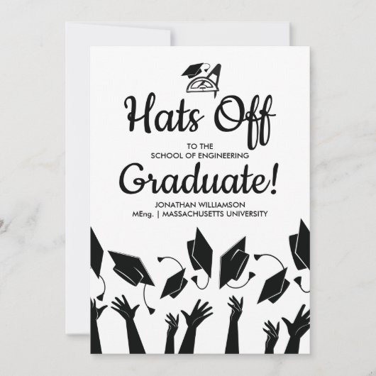 Engineering Grad Foto hasst Absolventen Einladung (Vorderseite)