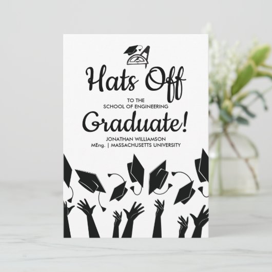 Engineering Grad Foto hasst Absolventen Einladung (Stehend Vorderseite)