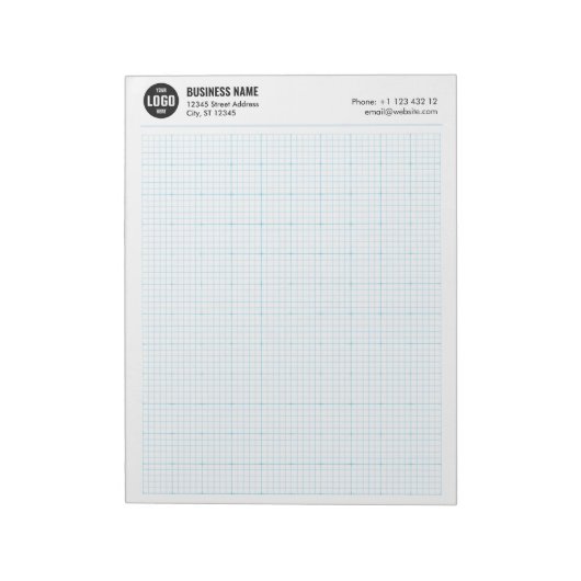 Engineering Grid with Logo and Business Informatio Notizblock (Rotiert)