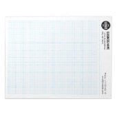 Engineering Grid with Logo and Business Informatio Notizblock (Vorderseite)