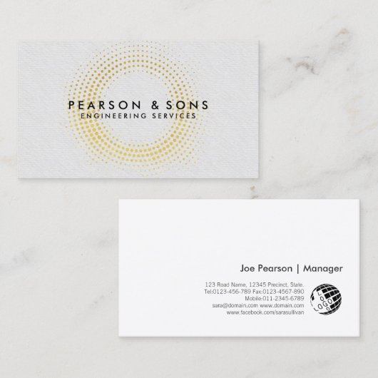 Engineering Imitate Gold Circles Visitenkarte (Vorne/Hinten)