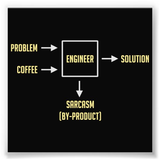 Engineering Sarcasm-Nebenerzeugnis Fotodruck (Vorne)