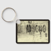 Engineering Sketch of a Wheel by Leonardo da Vinci Schlüsselanhänger (Rückseite)