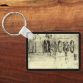 Engineering Sketch of a Wheel by Leonardo da Vinci Schlüsselanhänger (Rückseite)