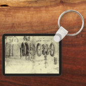 Engineering Sketch of a Wheel by Leonardo da Vinci Schlüsselanhänger (Vorderseite)