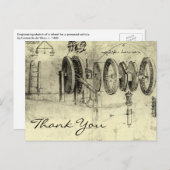 Engineering Sketch of Wheels von Leonardo da Vinci Postkarte (Vorne/Hinten)