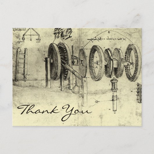Engineering Sketch of Wheels von Leonardo da Vinci Postkarte (Vorderseite)