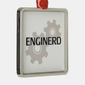 Enginerd Ingenieur-Nerd Silbernes Ornament (Rechts)
