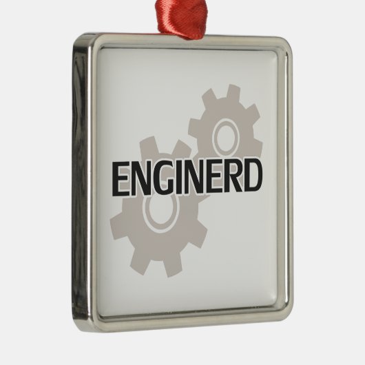Enginerd Ingenieur-Nerd Silbernes Ornament (Rechts)