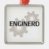 Enginerd Ingenieur-Nerd Silbernes Ornament (Vorne)