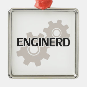 Enginerd Ingenieur-Nerd Silbernes Ornament