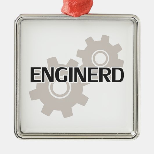 Enginerd Ingenieur-Nerd Silbernes Ornament (Vorne)