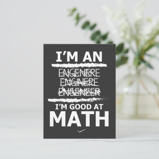 Enginere Engeneure Good at Mathe Shirt Engineer Ge Postkarte (Stehend Vorderseite)