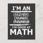 Enginere Engeneure Good at Mathe Shirt Engineer Ge Postkarte (Vorderseite)