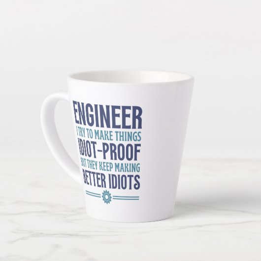Enginner Ich versuche, Dinge zu machen idiot Proof Milchtasse (Linke Ecke)