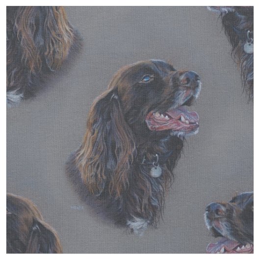 Engish Cocker spaniel Hund. Kunstmalerei Stoff (Nahaufnahme)
