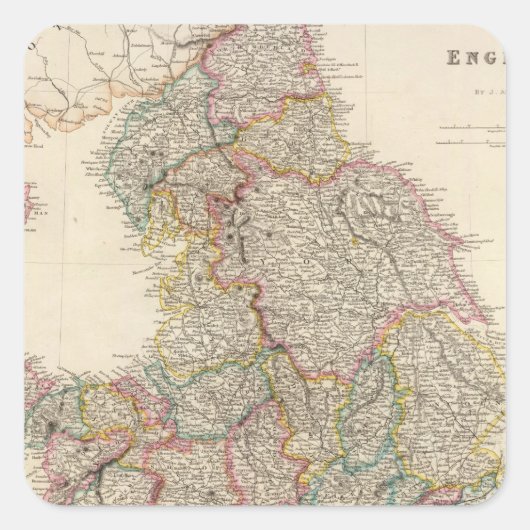 England 3 quadratischer aufkleber (Vorderseite)